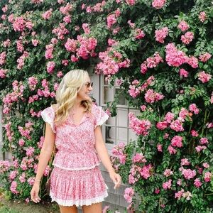 MISA Los Angeles Lilian Dress - Size XS - Pink Floral